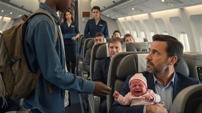 طفل الملياردير بكى بلا توقف على متن الطائرة حتى قام صبي أسود فقير بفعل لا يمكن تصوّره…