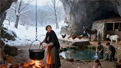 بعد وفاة زوجها طردوها مع أطفالها الأربعة… لكن ما فعلته داخل كهفٍ في الجبل صدم الجميع